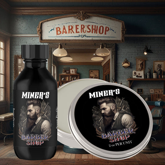 Barbershop - Beard Oil & Balm Bundle - Bay rum, Sandalwood, Patchouli, & Talc
