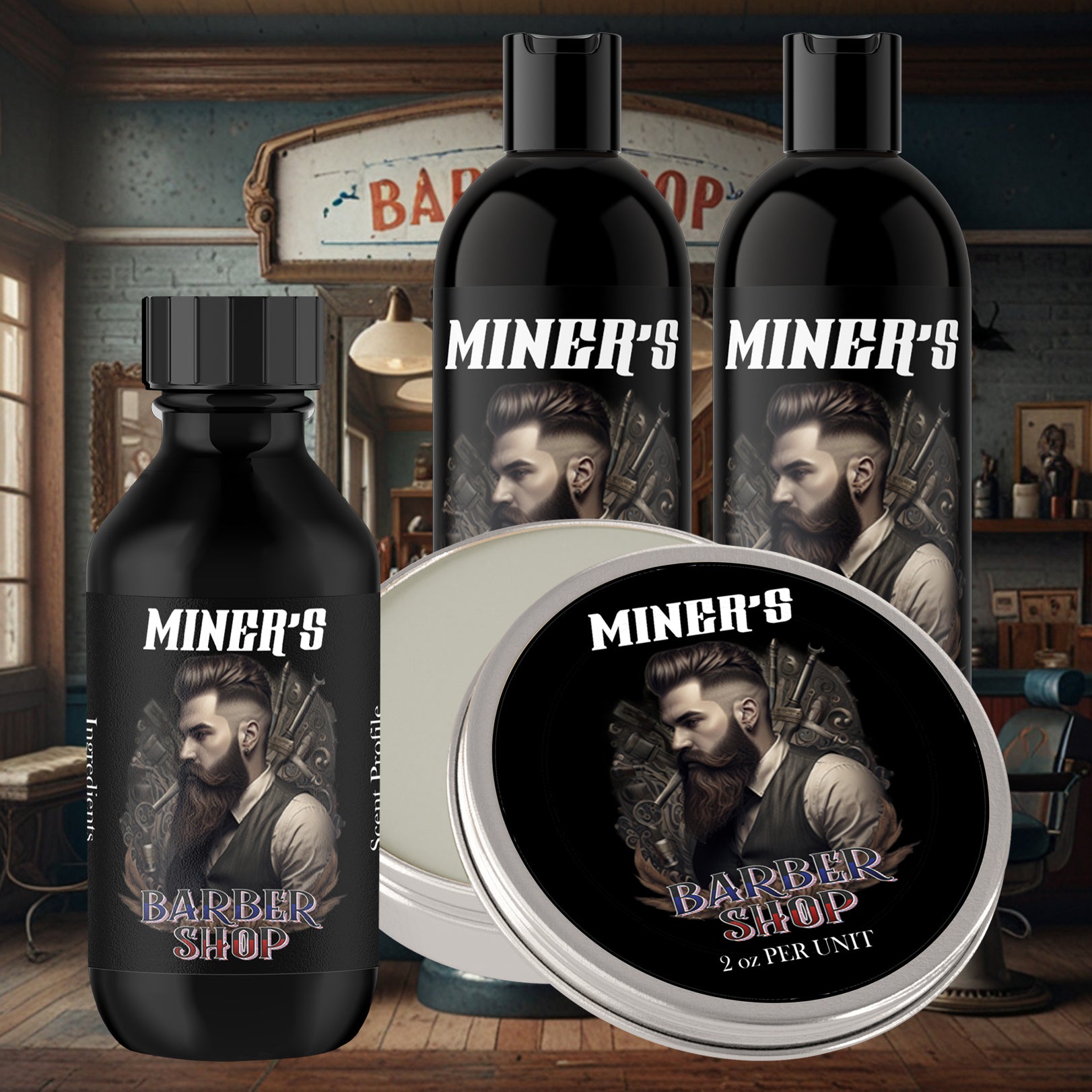 Barbershop - Balm Bundle - Bay rum, Sandalwood, Patchouli, & Talc