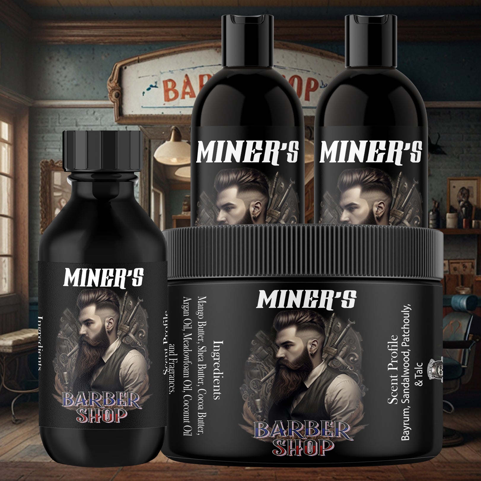 Barbershop - Butter Bundle - Bay rum , Sandalwood, Patchouli, & Talc