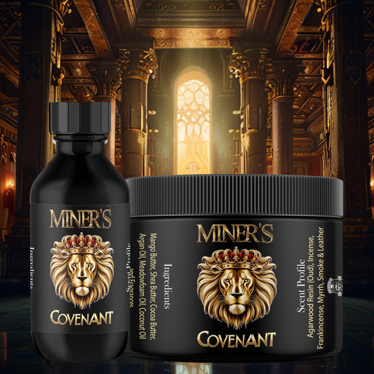 Covenant - Beard Oil & Butter Bundle - Agarwood Resin (Oud), Incense, Frankincense, Myrrh, Smoke & Leather