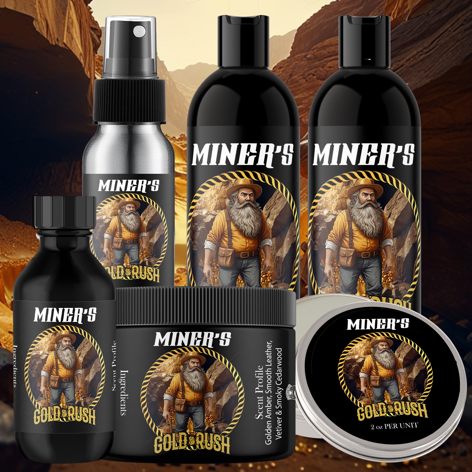 Gold Rush - Ultimate Bundle - Golden Amber, Smooth Leather, Vetiver & Smoky Cedarwood