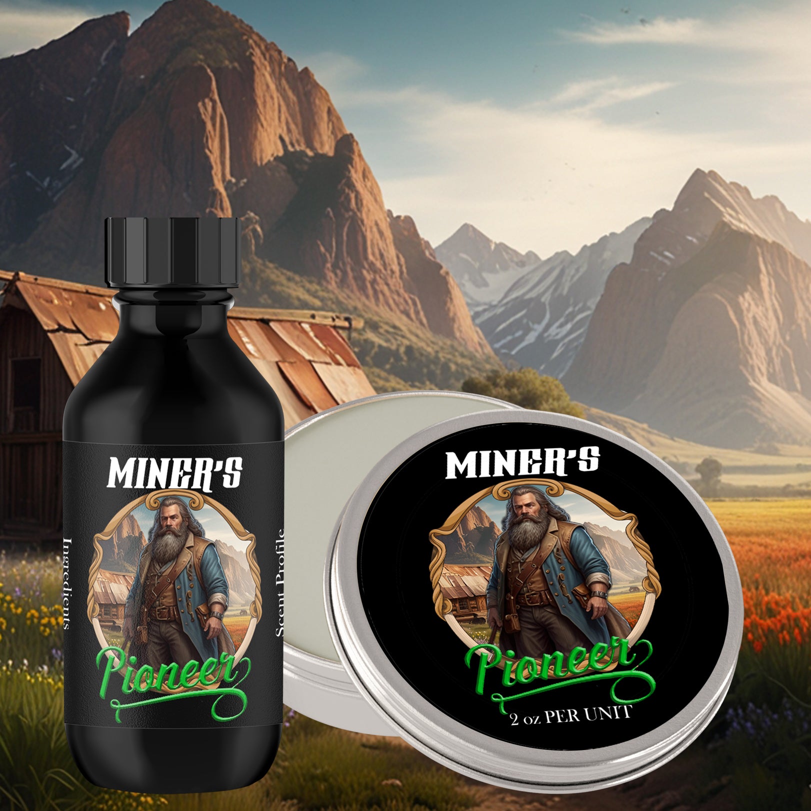 Pioneer - Beard Oil & Balm Bundle - Rich Oak Barrel, Cedar wood & Toasted Vanilla